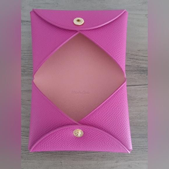 SOLD Dress Up Your Purse "CORSICA" LEATHER CARD HOLDER COMPACT WALLET Rose Viole - Picture 4 of 6